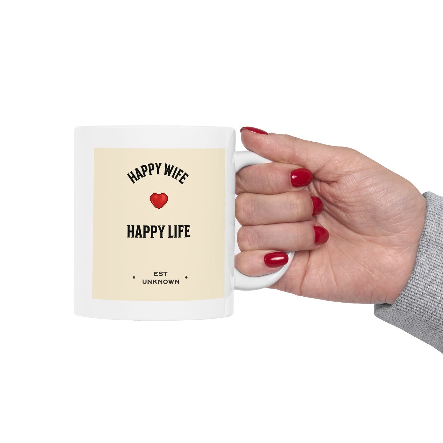 HAPPY WIFE / HAPPY LIFE COFFEE MUG (15oz)
