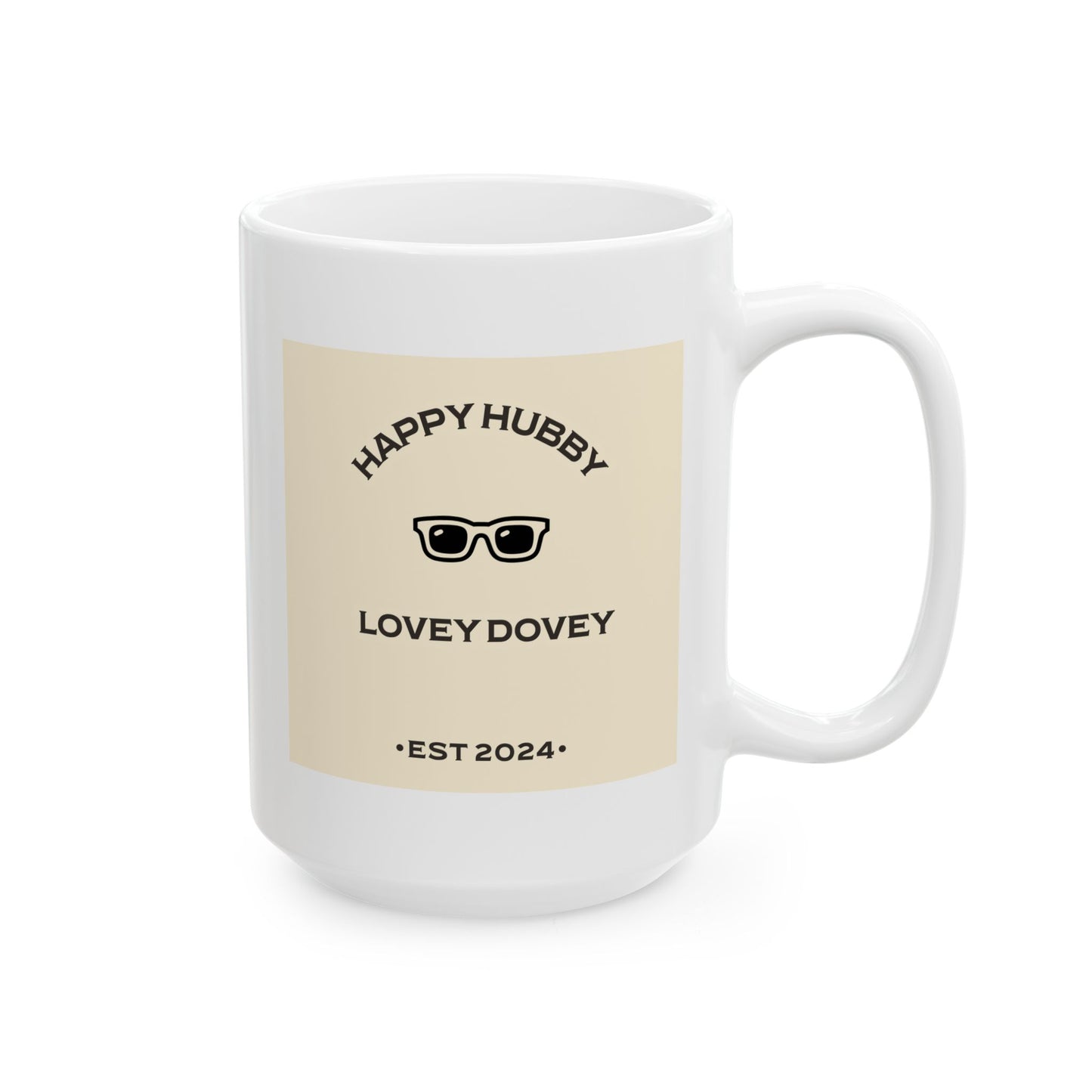 HAPPY HUBBY/ LOVEY DOVEY   COFFEE MUG (15oz)
