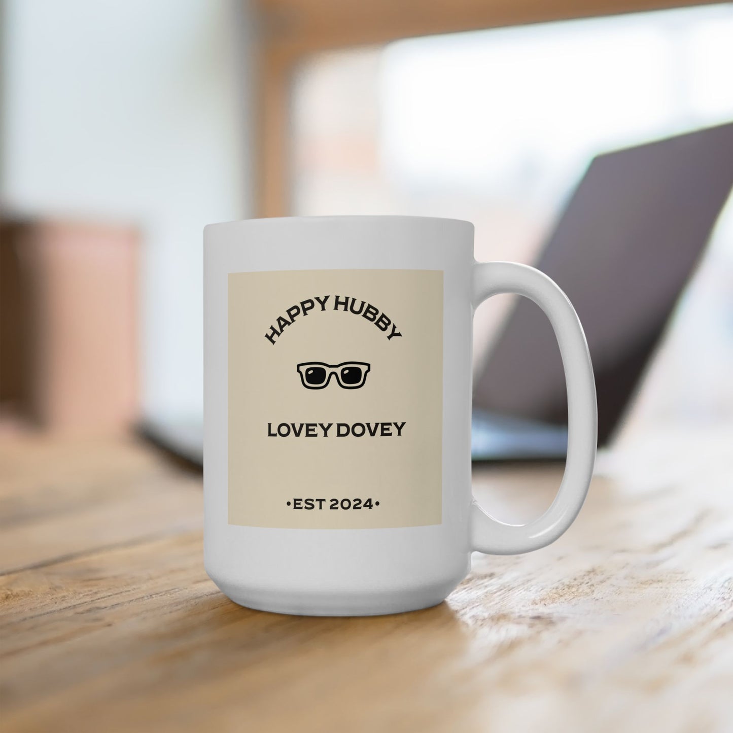 HAPPY HUBBY/ LOVEY DOVEY   COFFEE MUG (15oz)
