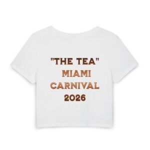 Miami Carnival 2026 Women's Baby Tee – "The Tea" Crop Top - Thumbnail Image 2