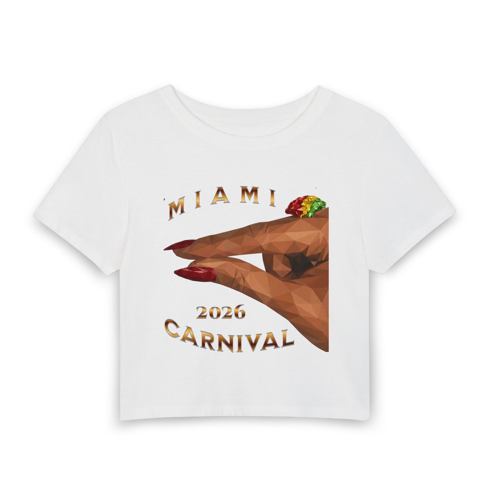 Miami Carnival 2026 Women's Baby Tee – "The Tea" Crop Top - Image 1